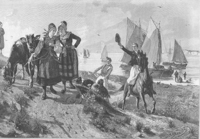 Holzstich von 1886, Halbinsel M�nchgut, R�gen